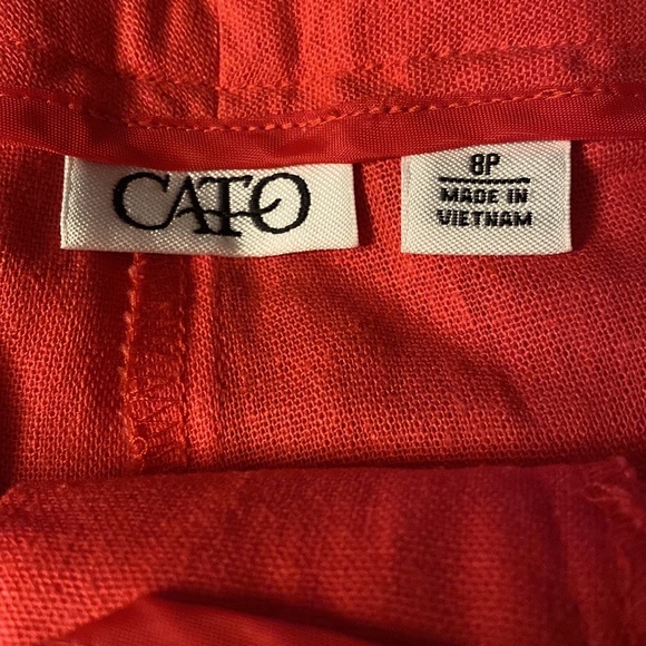 Cato pink /orange linen pants w/cuffs size 8P - Picture 9 of 15